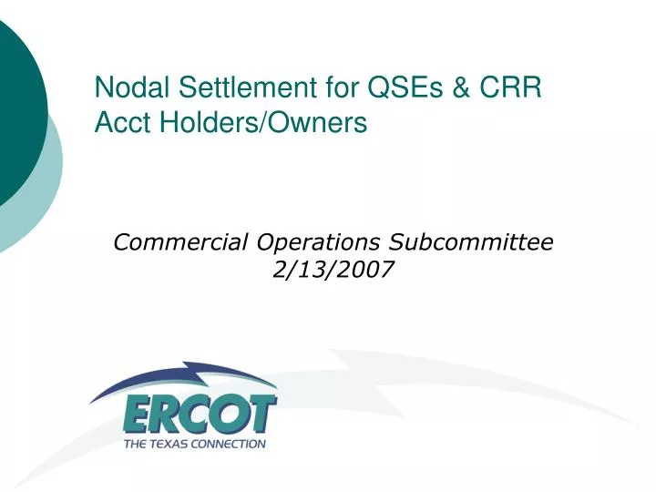 nodal settlement for qses crr acct holders owners