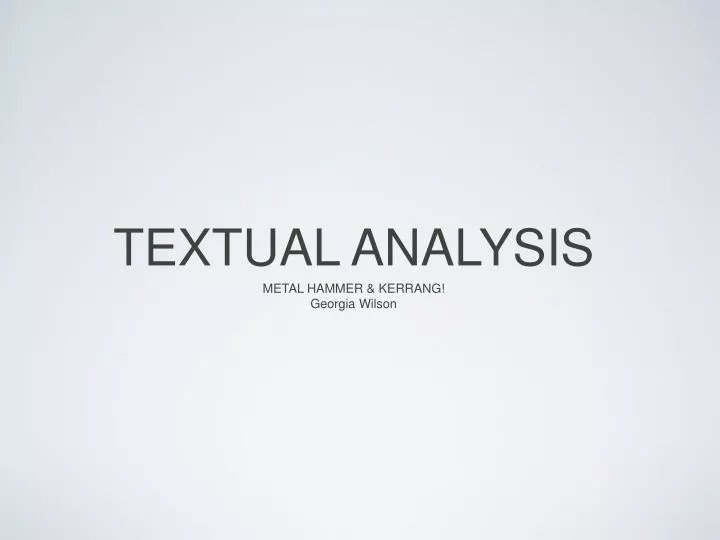 textual analysis