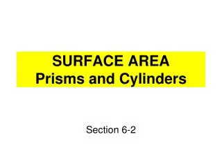 SURFACE AREA Prisms and Cylinders