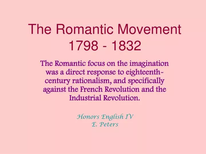 the romantic movement 1798 1832