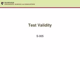 Test Validity