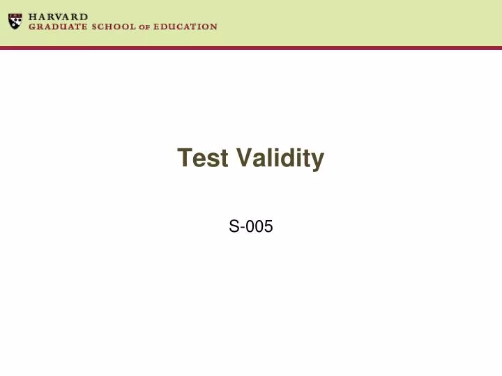 test validity