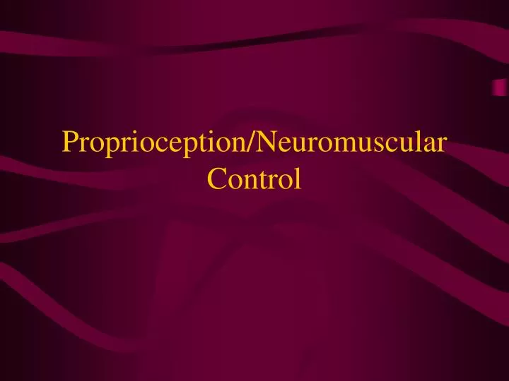 proprioception neuromuscular control