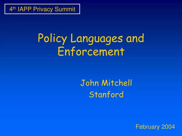 policy languages and enforcement
