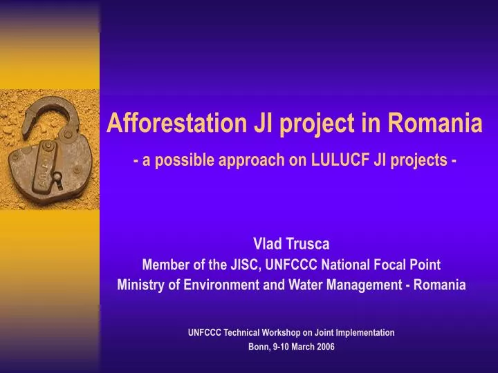 afforestation ji project in romania a possible approach on lulucf ji projects