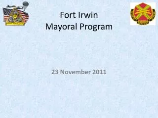 Fort Irwin Mayoral Program