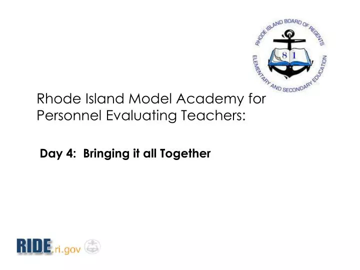 rhode island model academy for personnel evaluating teachers