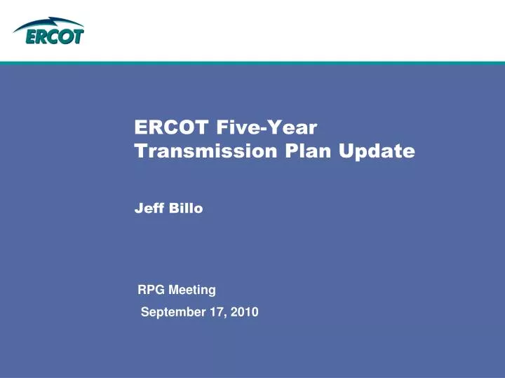 ercot five year transmission plan update