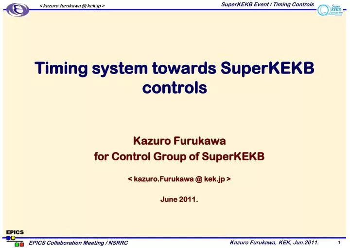 timing system towards superkekb controls