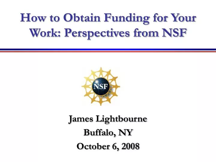 how to obtain funding for your work perspectives from nsf