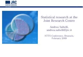 Statistical research at the Joint Research Centre Andrea Saltelli, andrea.saltelli@jrc.it