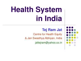 Health System in India