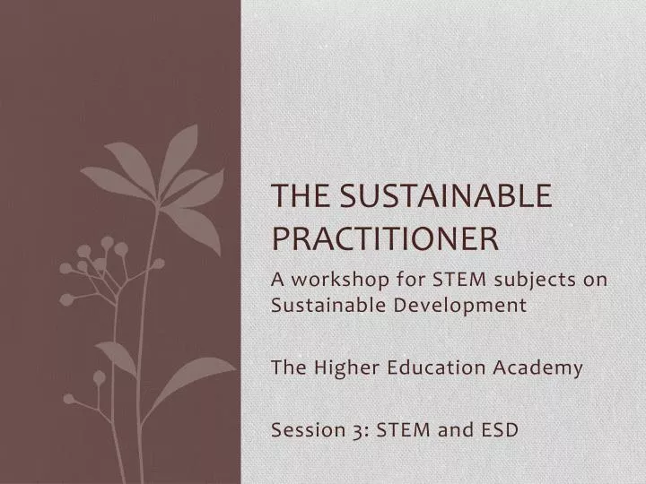 the sustainable practitioner