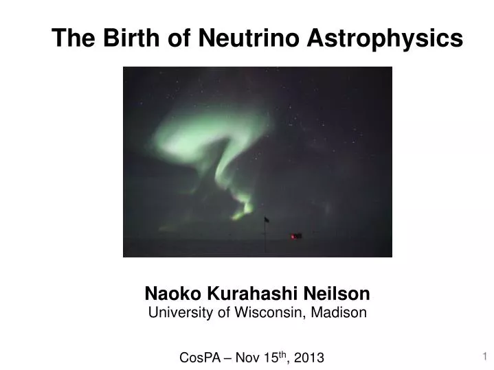the birth of neutrino astrophysics