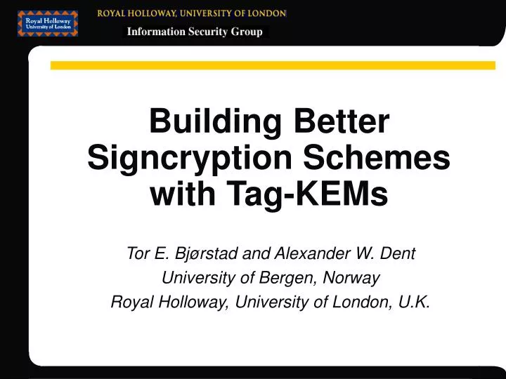 building better signcryption schemes with tag kems