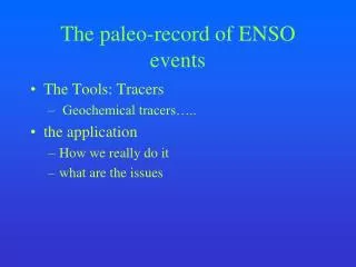 The paleo-record of ENSO events
