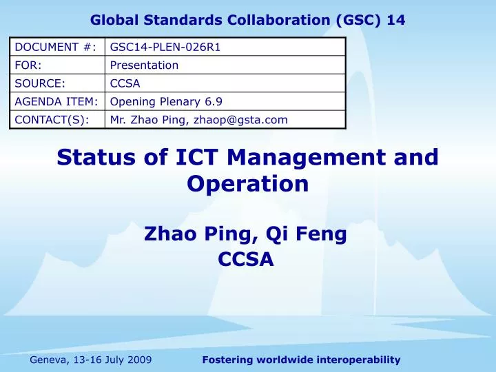 status of ict management and operation
