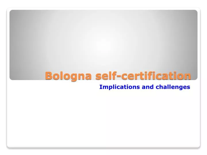 bologna self certification