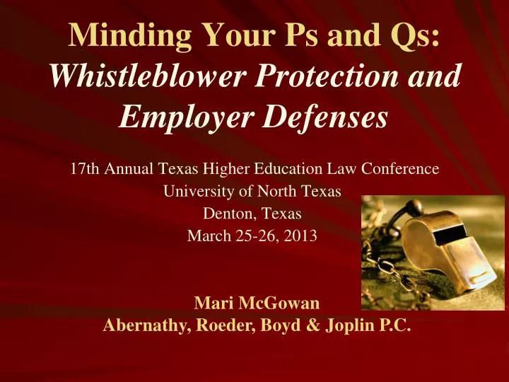 minding your ps and qs whistleblower protection and employer defenses