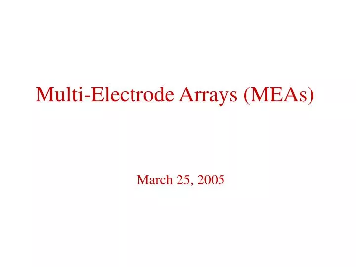 multi electrode arrays meas