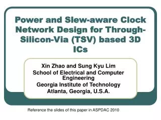 Power and Slew-aware Clock Network Design for Through-Silicon-Via (TSV) based 3D ICs