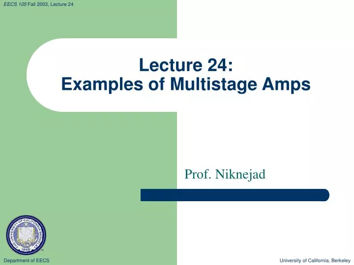 lecture 24 examples of multistage amps