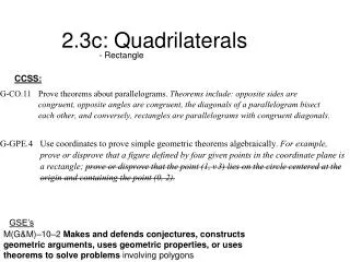 2.3c: Quadrilaterals