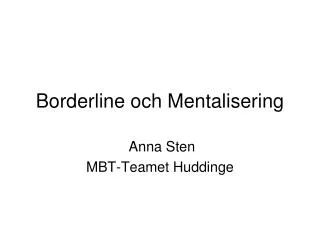 borderline och mentalisering