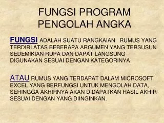 fungsi program pengolah angka