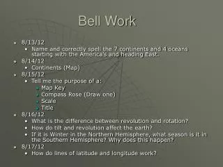 Bell Work