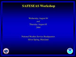 SAFESEAS Workshop