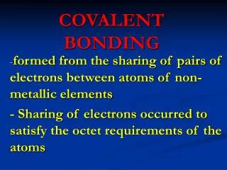 COVALENT BONDING