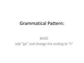 grammatical pattern