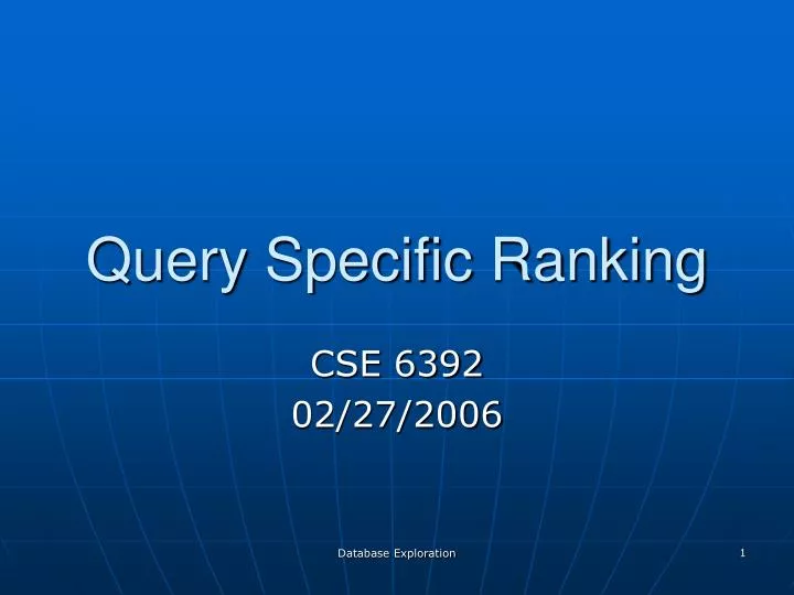 query specific ranking