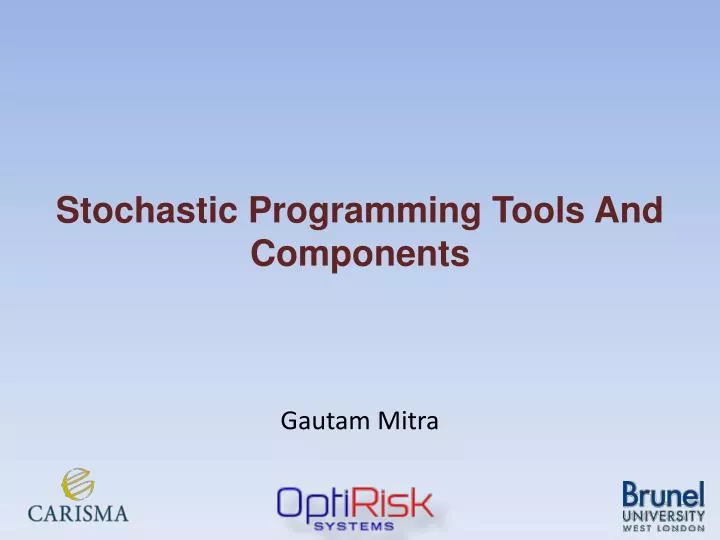 stochastic programming tools and components