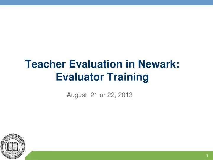 teacher evaluation in newark evaluator training