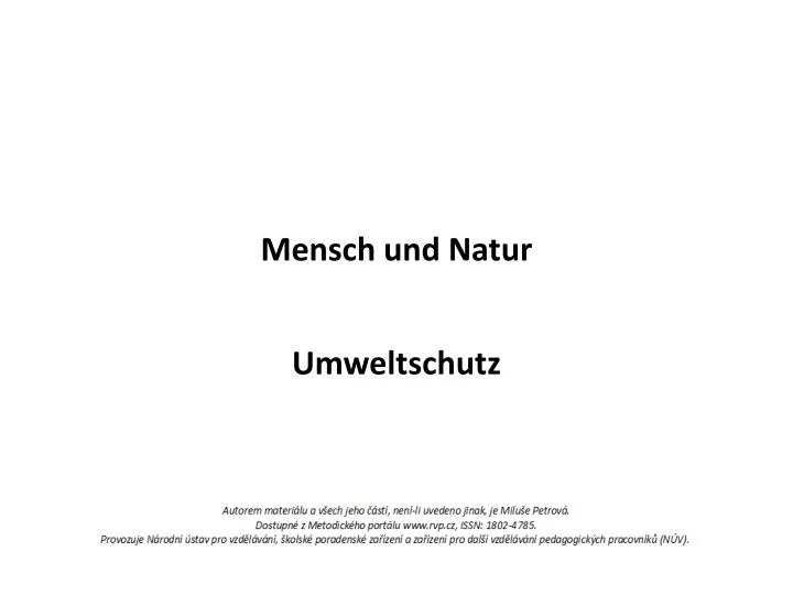 mensch und n atur