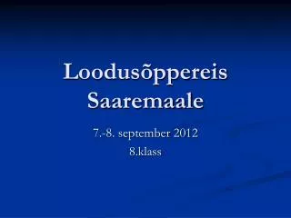loodus ppereis saaremaale
