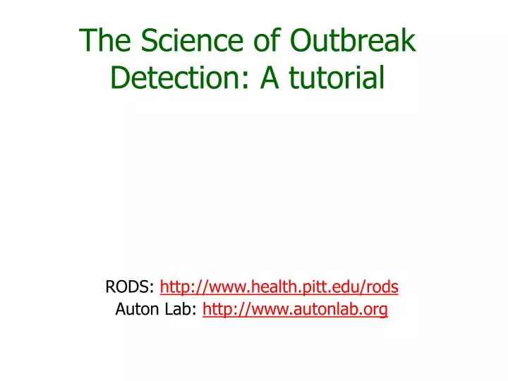 the science of outbreak detection a tutorial