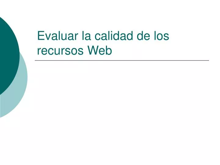 evaluar la calidad de los recursos web