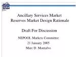 Efficient Reserves Market Design Rationale Draft for Discussion - slide 1