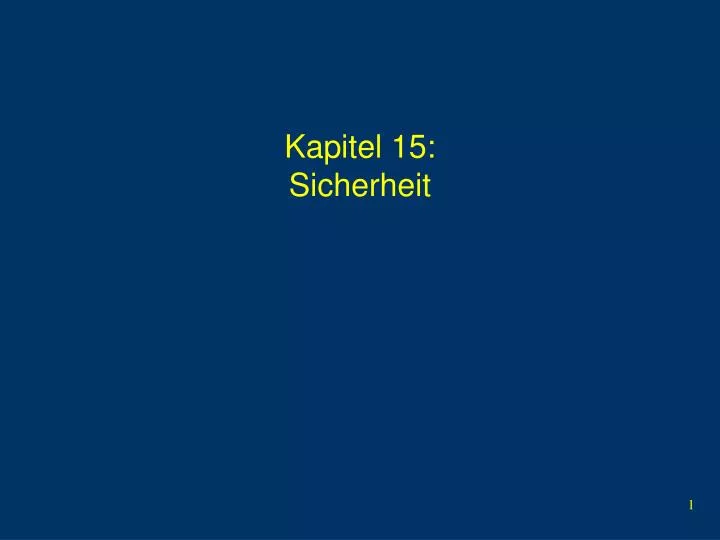 kapitel 15 sicherheit