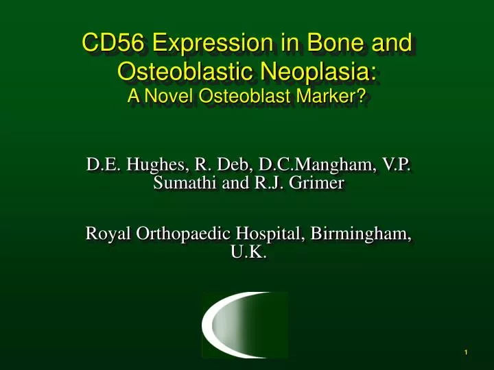 cd56 expression in bone and osteoblastic neoplasia a novel osteoblast marker