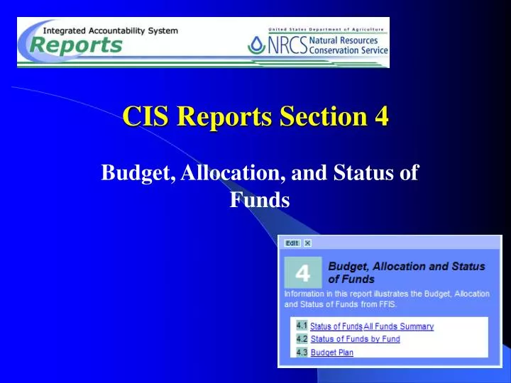 cis reports section 4