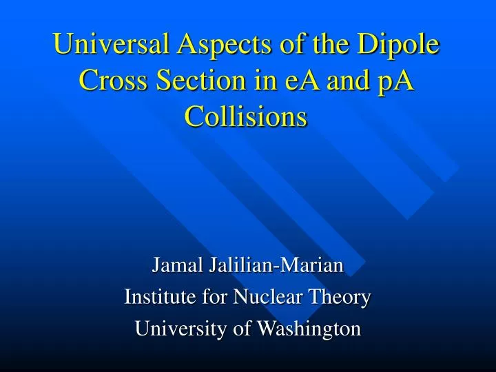 universal aspects of the dipole cross section in ea and pa collisions