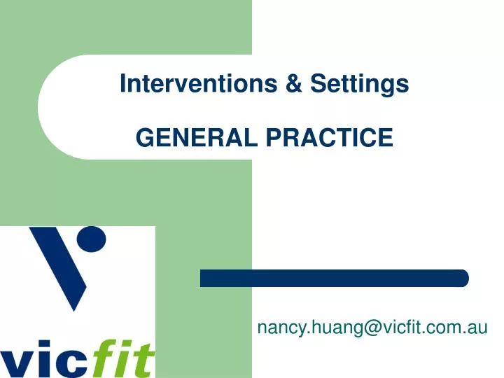 interventions settings general practice