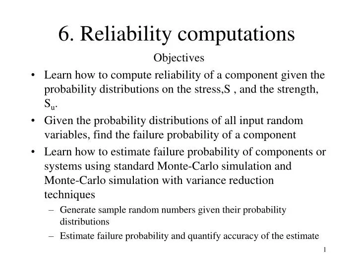 6 reliability computations