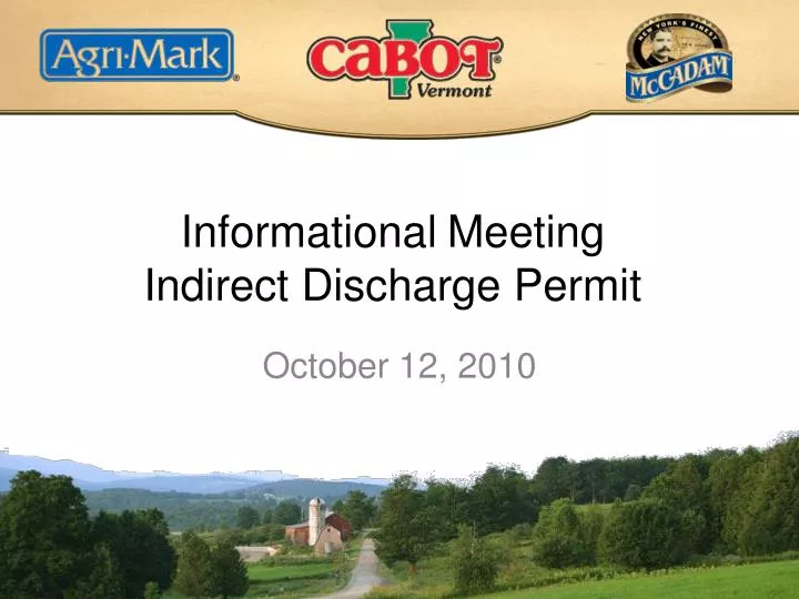 informational meeting indirect discharge permit
