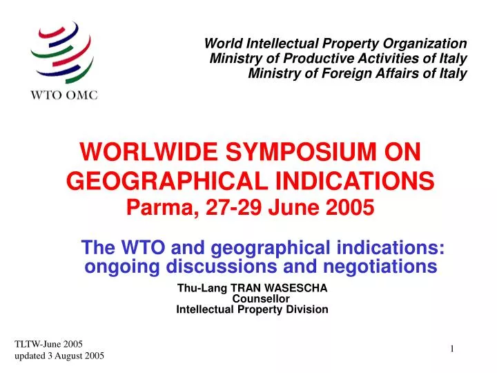 worlwide symposium on geographical indications parma 27 29 june 2005