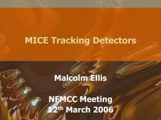 MICE Tracking Detectors